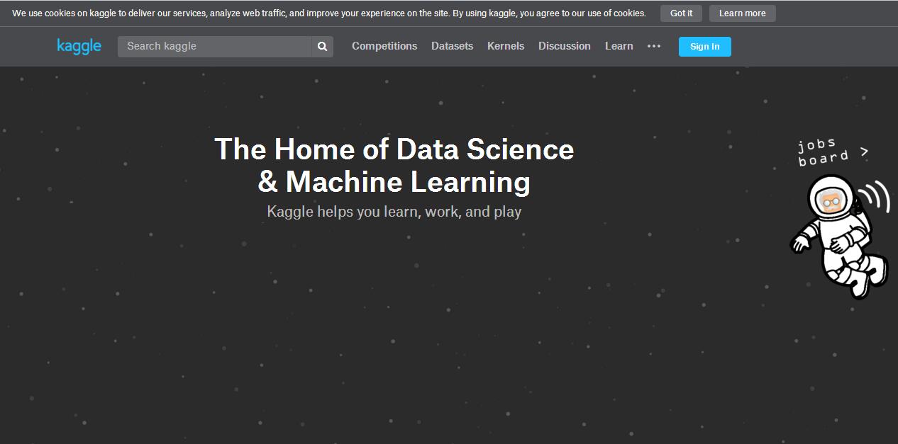 Kaggle,专注于举办数据科学周边的线上竞赛